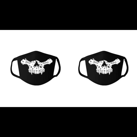 Two Phoebe Bridgers black skull mask official